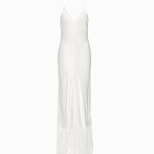 Studio Amelia Urchin Fringed Slip Dress | Ivory
